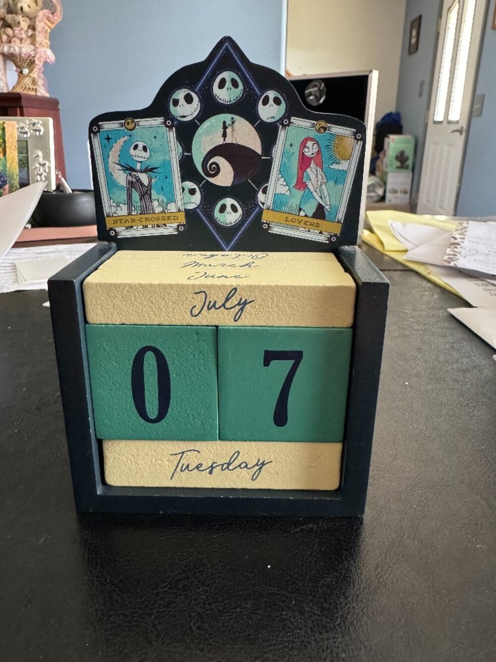 Disney Nightmare Before Christmas Perpetual Block Calendar Neon Style 2022 EUC